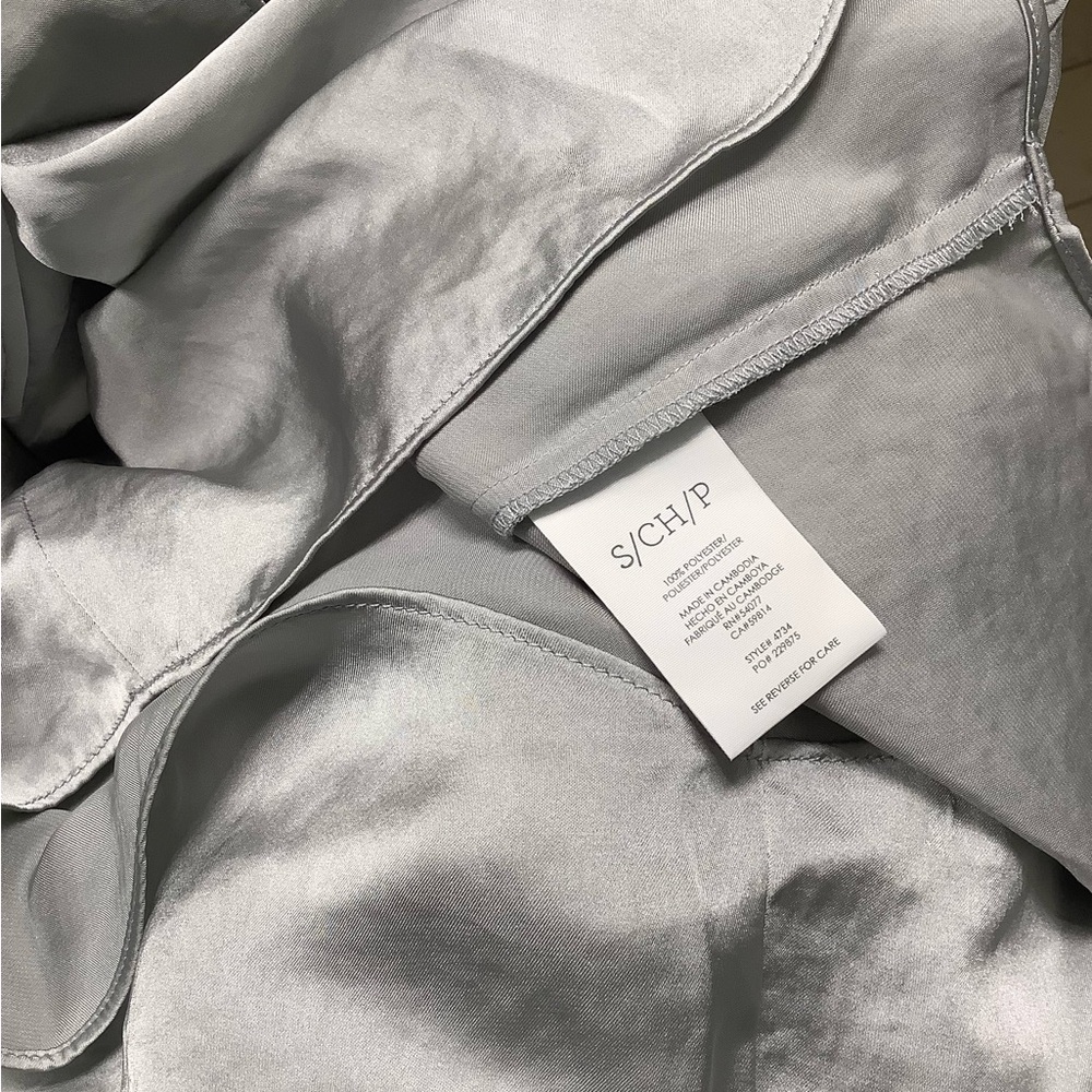 CAbi Shimmering Silver Ruffle Top Small - Picture 6 of 8